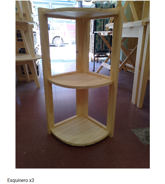 Esquinero x3 de madera de pino